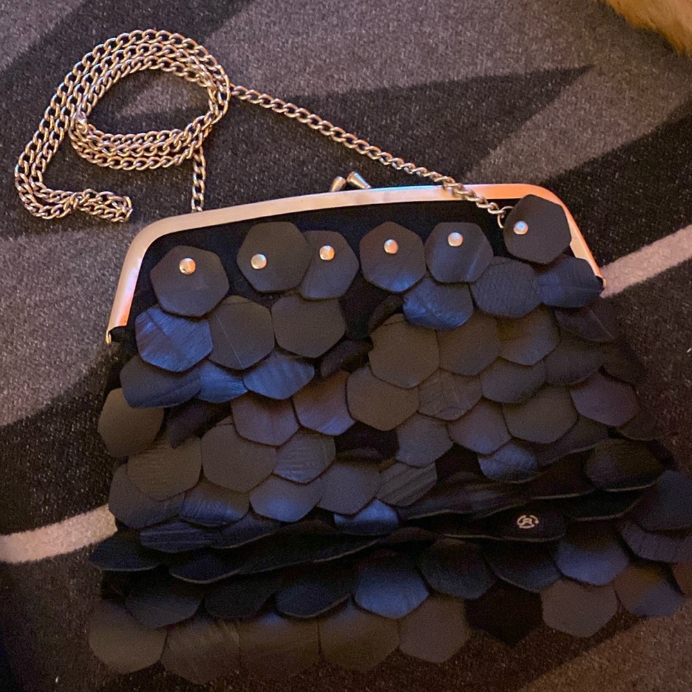 Black recycled rubber handmade purse!